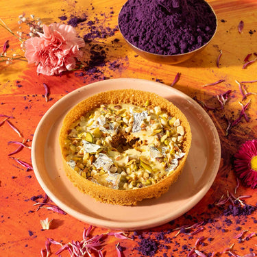 Dry Fruit Ghevar with Thandai Rabdi