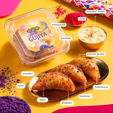Choco Dry Fruit Gujiya - Box of 3 with Thandai Rabdi
