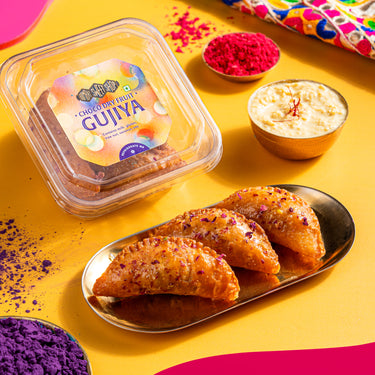 Choco Dry Fruit Gujiya - Box of 3 with Thandai Rabdi