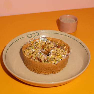 Dry Fruit Ghevar with Date Rabdi