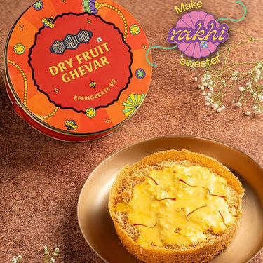 Dry Fruit Ghevar with Kesar Rabdi