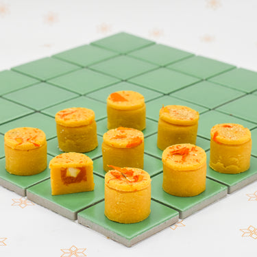 Burfi filled with mango jam